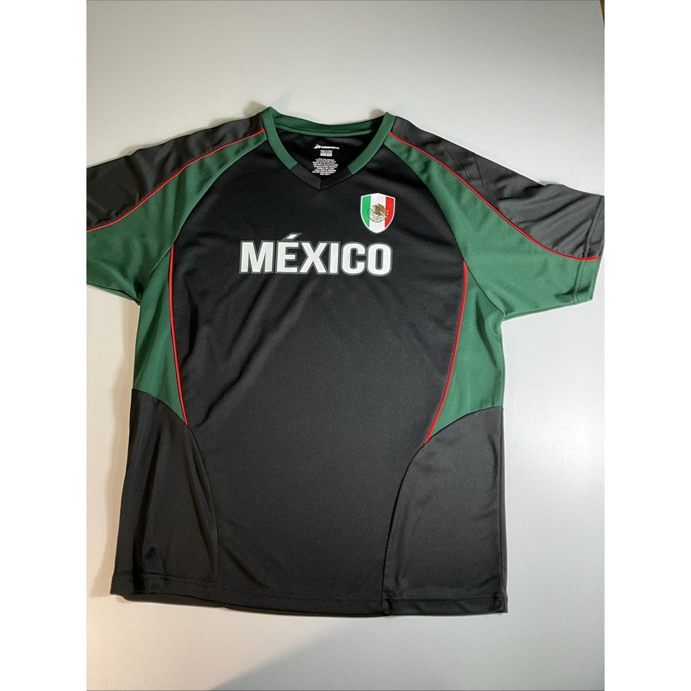 Icon Sports Mexico National Team Soccer Jersey XL Shirt Black Green Crest